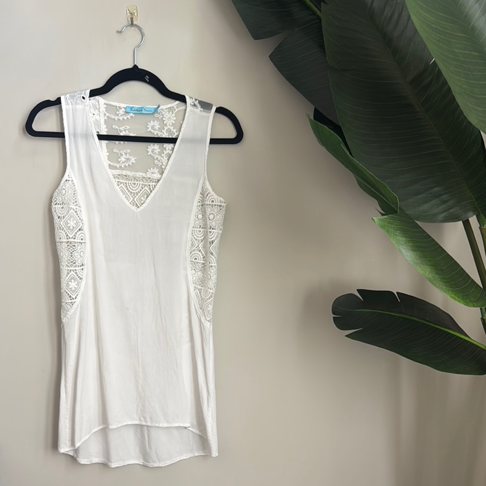 Solitaire White Lace Detail Swim